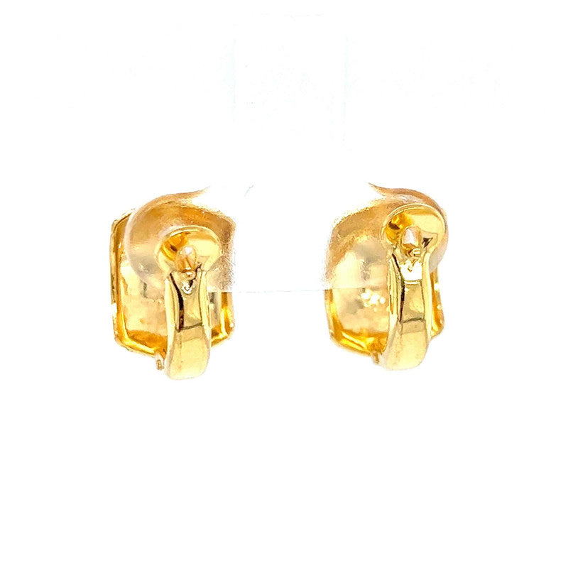 22K Gold Dual Finish Huggie Earrings