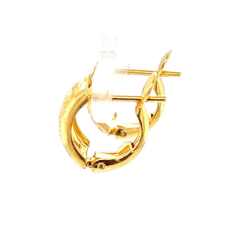 22K Gold Swirl Huggie Earrings