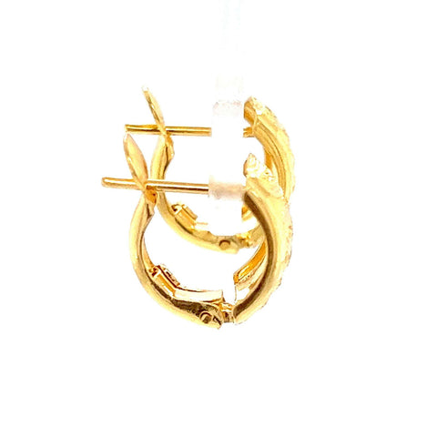 22K Gold Swirl Huggie Earrings