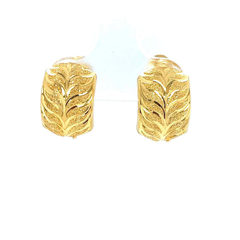 22K Gold Charming Huggie Earrings