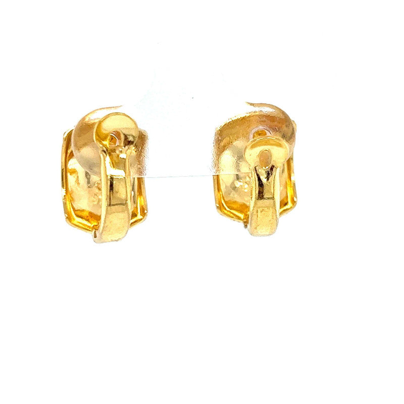 22K Gold Charming Huggie Earrings