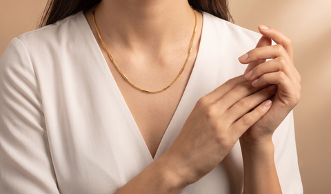 18'' Fancy Yellow Gold Chain 1MM