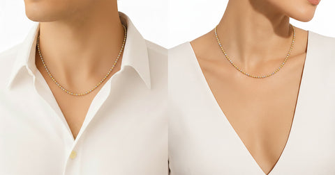 18'' Ball Bead Two Tone Gold 2MM