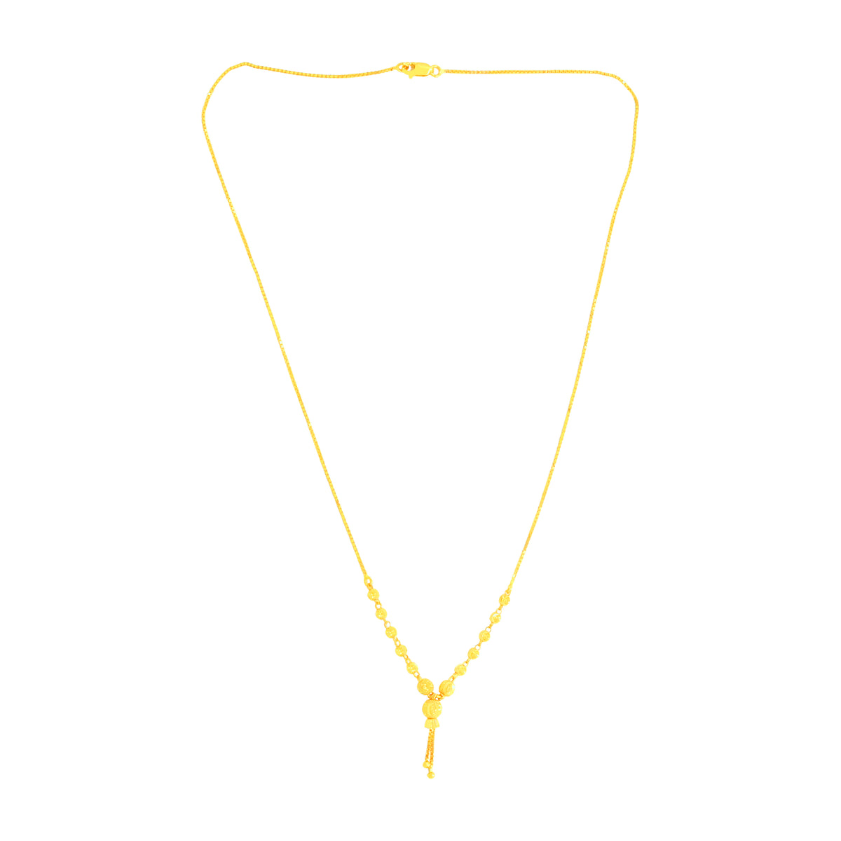 22K Yellow Gold Ball-Bead Contemporary Necklace