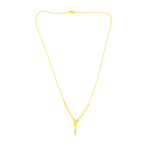 22K Yellow Gold Ball-Bead Contemporary Necklace