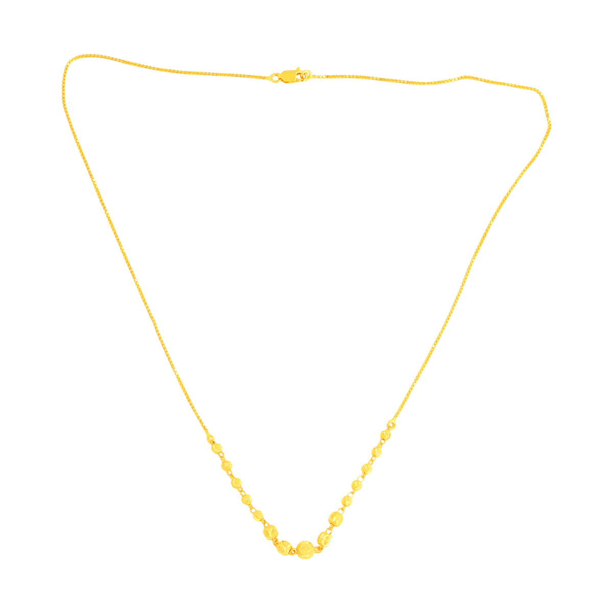 22K Yellow Gold Ball-Bead Exquisite Necklace