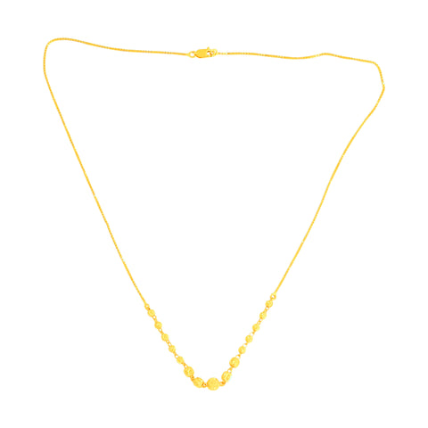 22K Yellow Gold Ball-Bead Exquisite Necklace