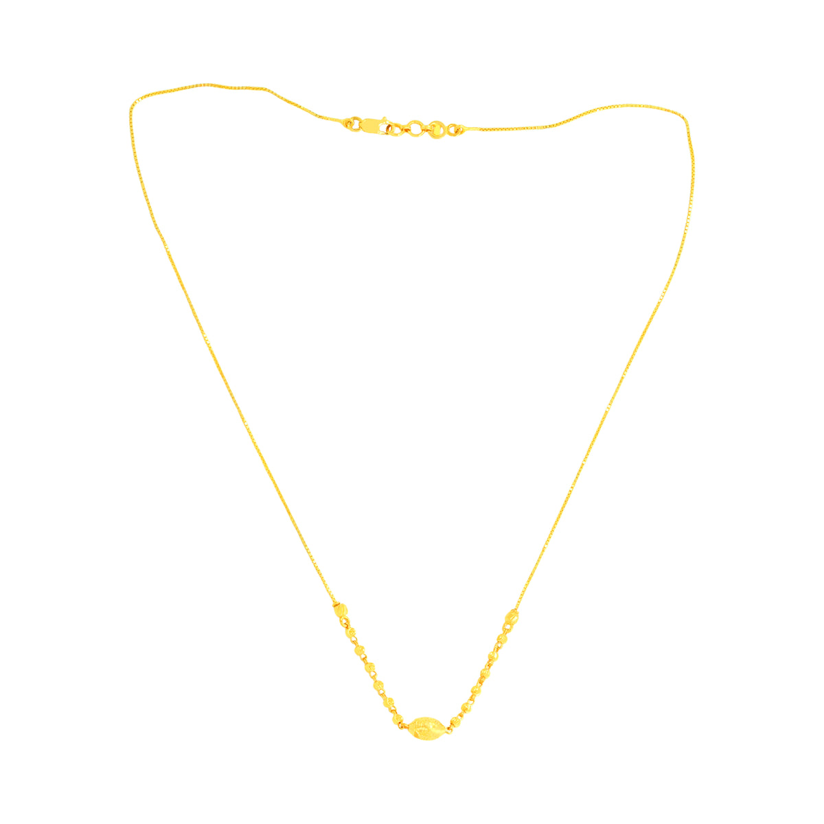 22K Yellow Gold Ball-Bead Chic Necklace