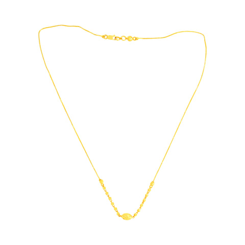 22K Yellow Gold Ball-Bead Chic Necklace