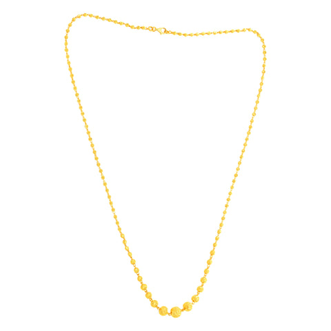 22K Yellow Gold Ball-Bead Captivating Necklace