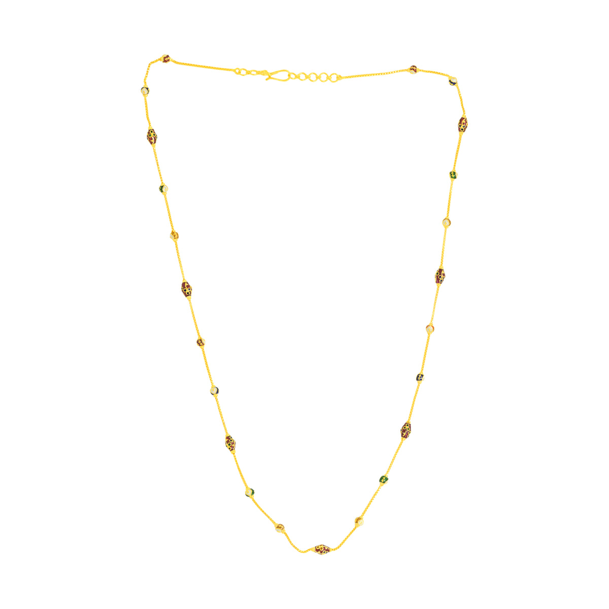 22K Gold Meena Kari Beaded Necklace