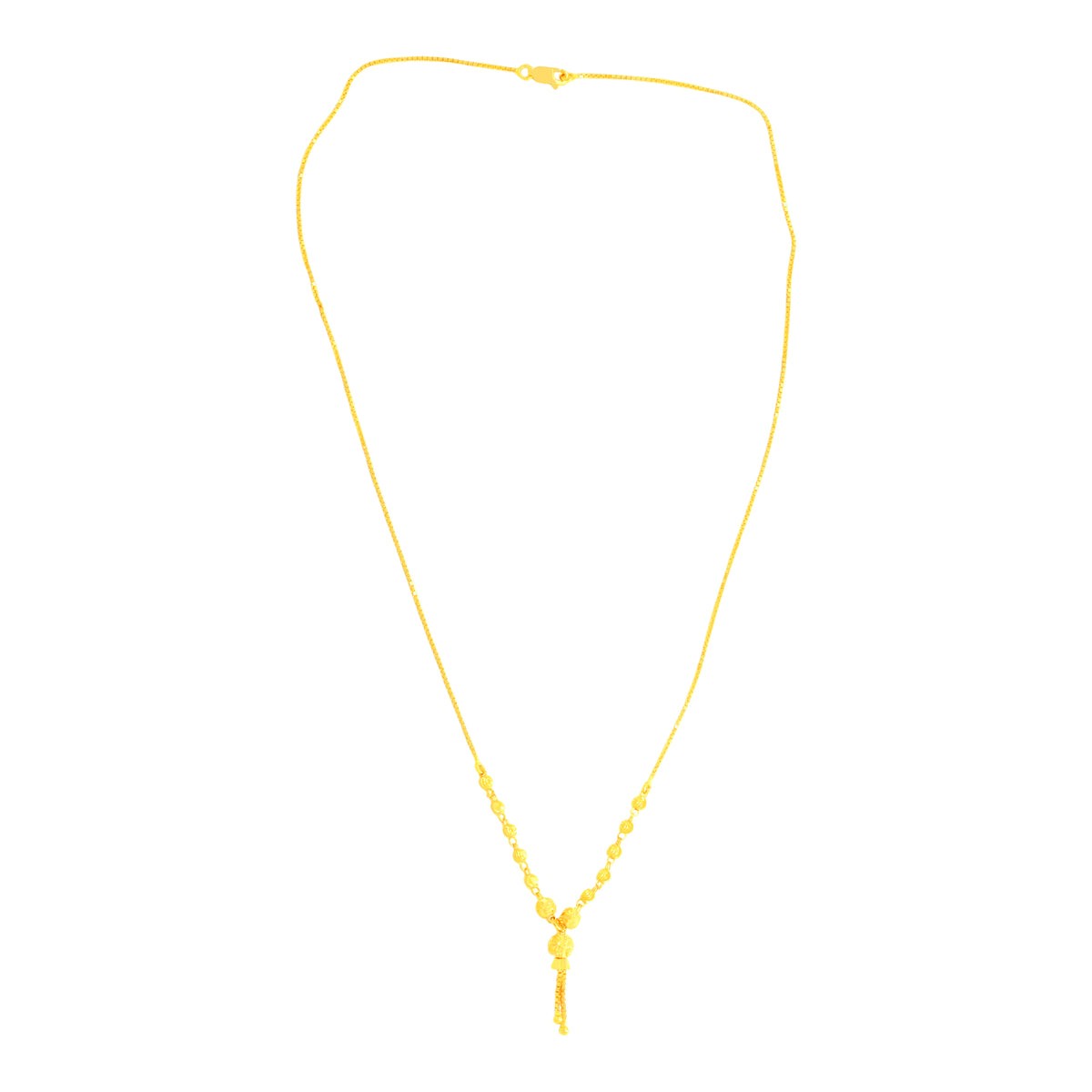 22K Yellow Gold Ball-Bead Statement Necklace
