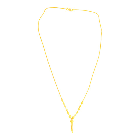 22K Yellow Gold Ball-Bead Statement Necklace