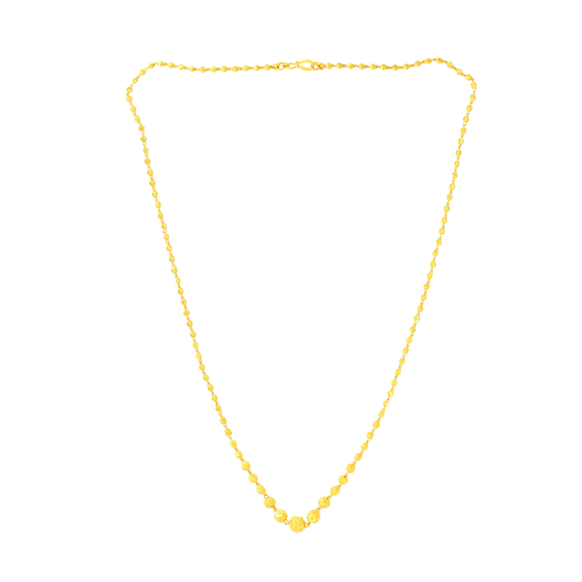 22K Yellow Gold Ball-Bead Exquisite Necklace