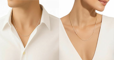 20'' Ball Bead Two Tone Gold 1.5MM