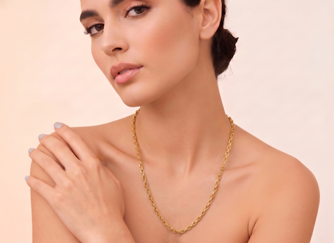 22'' Yellow Gold Link Chain 2.3MM Width