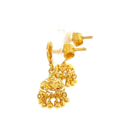 22K Gold Beaded Baby Jhumka Earrings