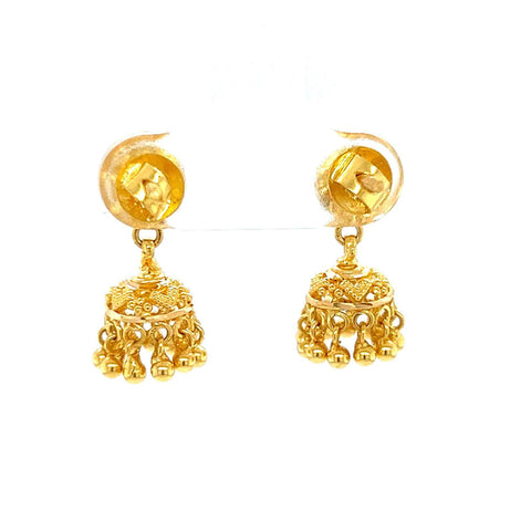 22K Gold Beaded Baby Jhumka Earrings