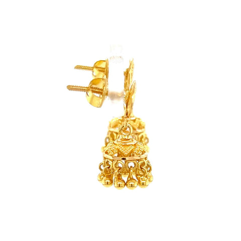 22K Gold Beaded Baby Jhumka Earrings