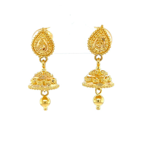22K Gold Regal Small Jhumka Earrings