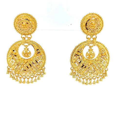 22K Gold Crescent Chandbali Earrings