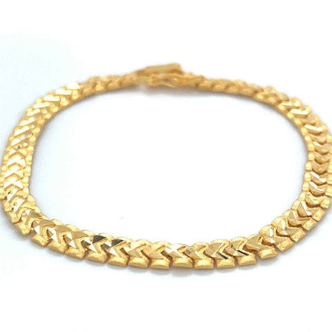 22K Gold Men's V Pattern Bracelet