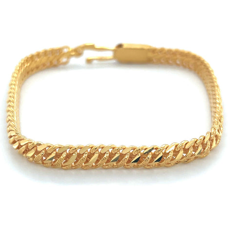 22K Gold Men's Braided Design Bracelet