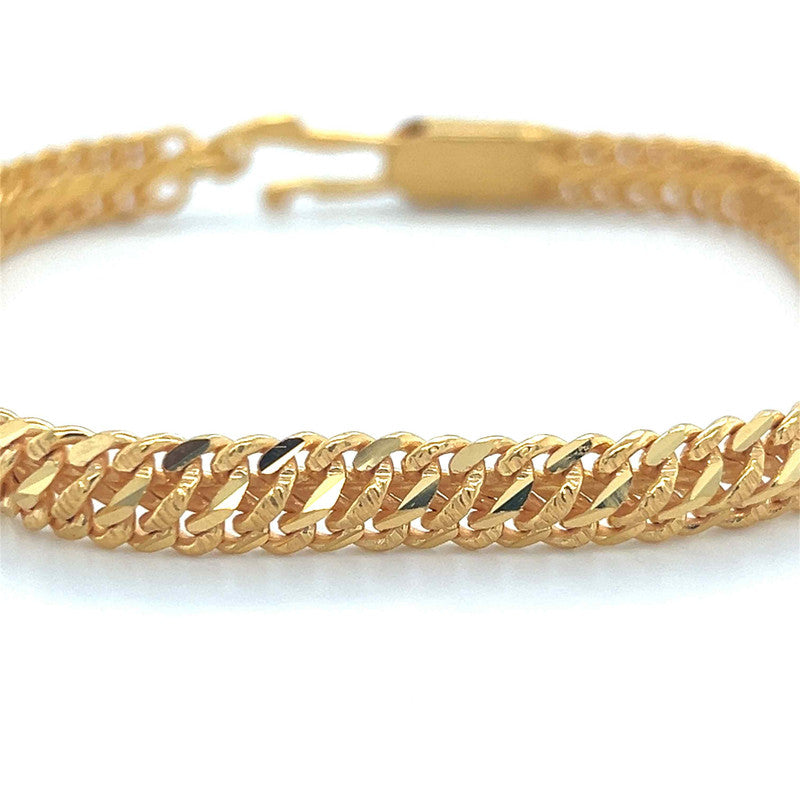 22K Gold Men's Braided Design Bracelet