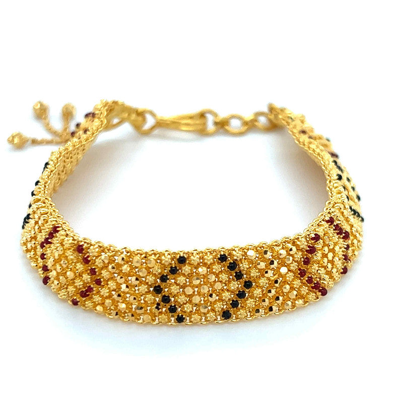 22K Gold Flat Meena Kari Bracelet