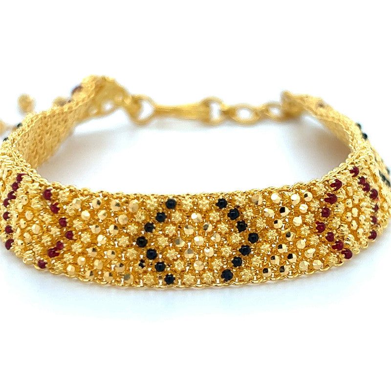 22K Gold Flat Meena Kari Bracelet