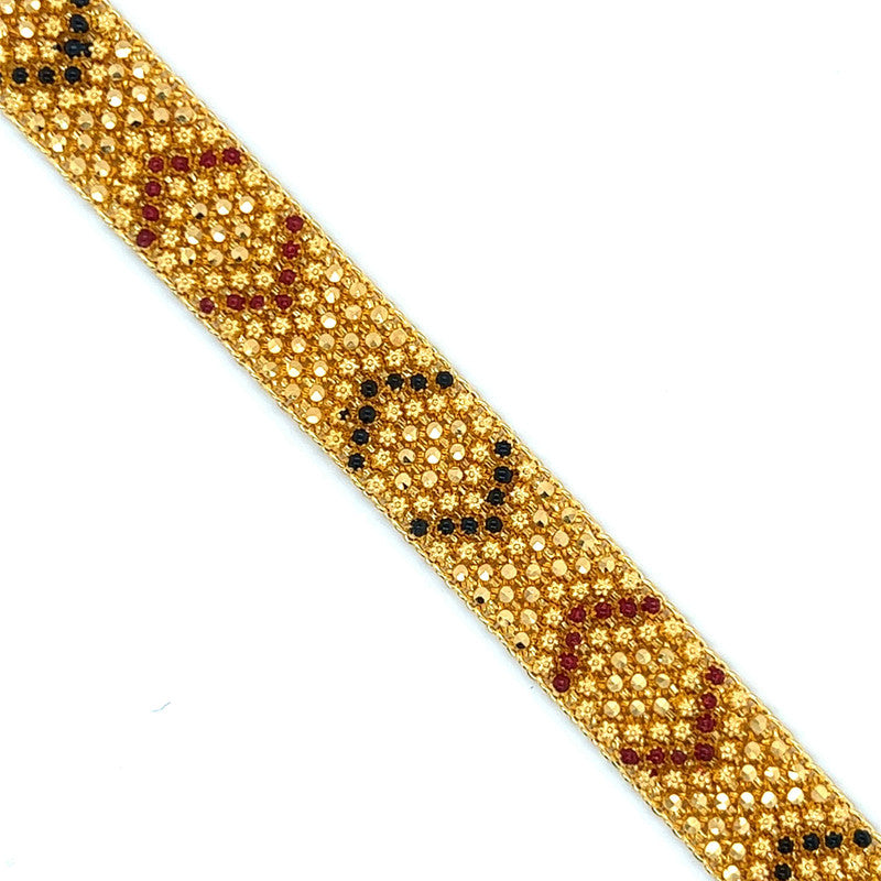 22K Gold Flat Meena Kari Bracelet