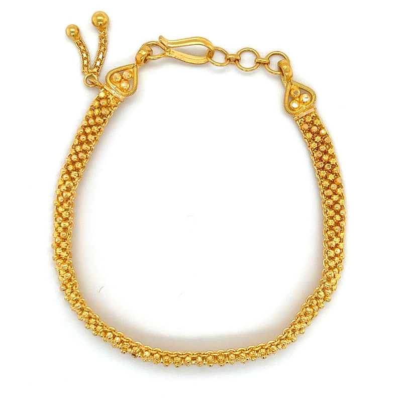 22K Gold Flat Woven Bracelet