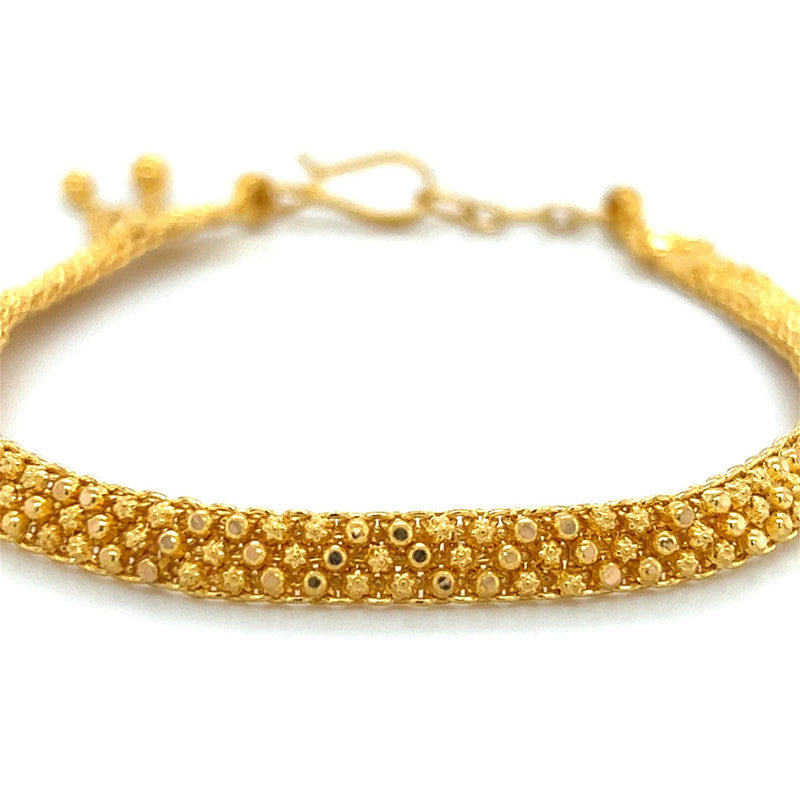 22K Gold Flat Woven Bracelet