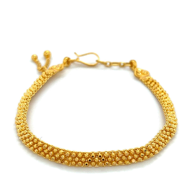 22K Gold Flat Woven Bracelet