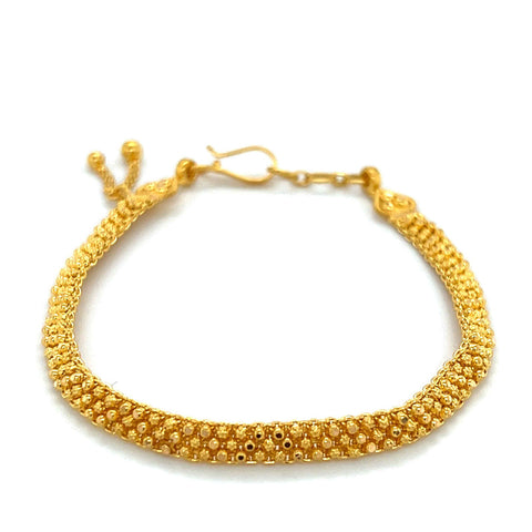 22K Gold Flat Woven Bracelet