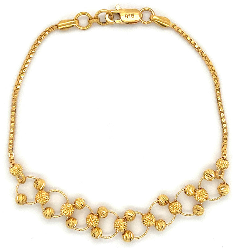 22K Gold Dazzling Bead Bracelet