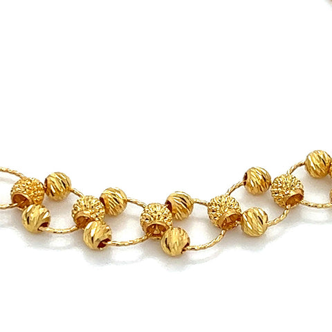 22K Gold Dazzling Bead Bracelet