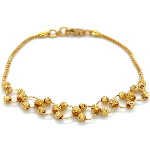 22K Gold Dazzling Bead Bracelet