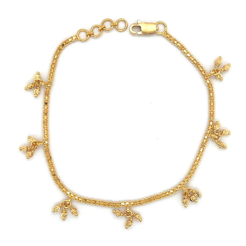 22K Gold Dangling Charm Bracelet