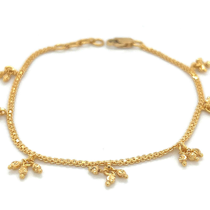 22K Gold Dangling Charm Bracelet