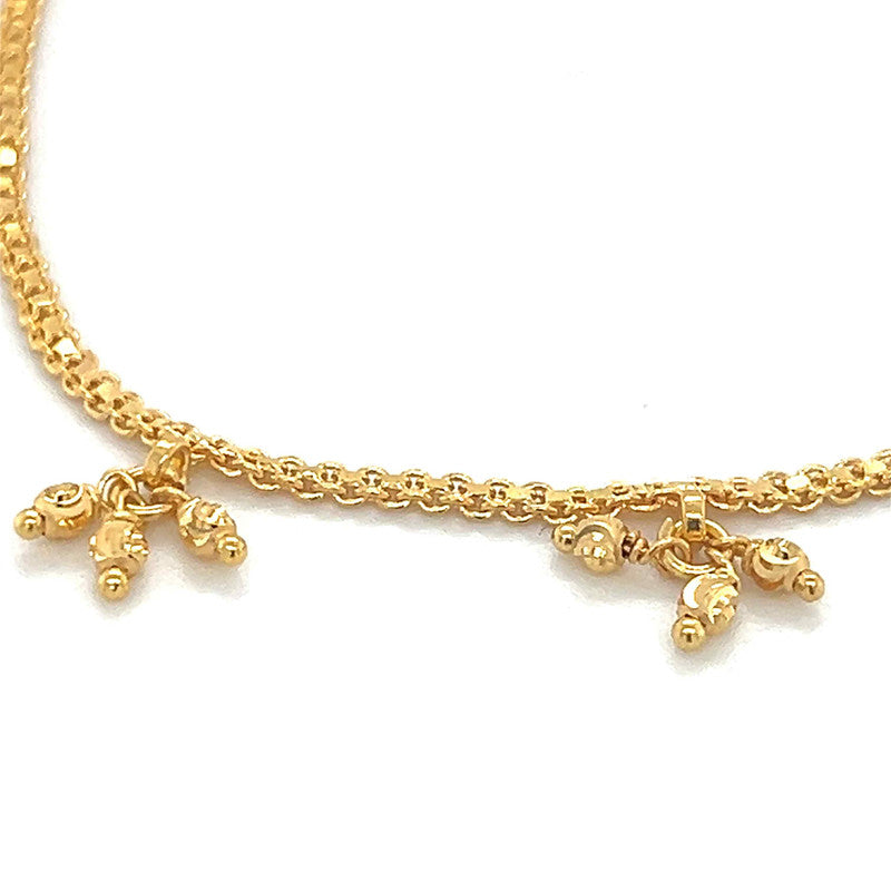 22K Gold Dangling Charm Bracelet