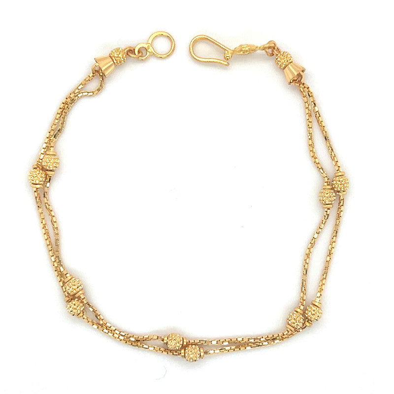 22K Gold Double Layered Bead Bracelet