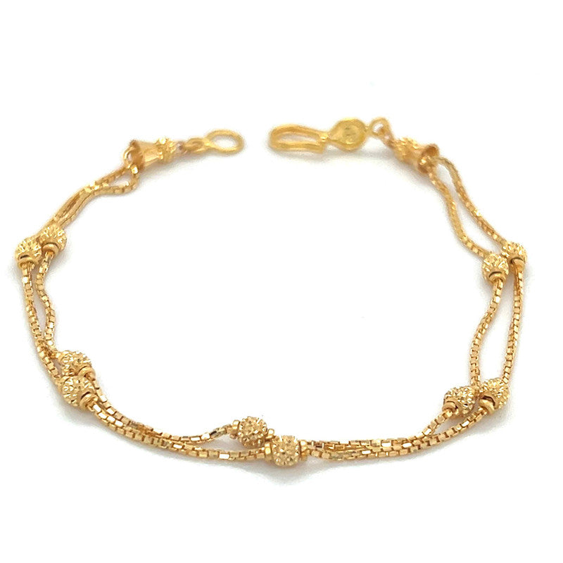 22K Gold Double Layered Bead Bracelet