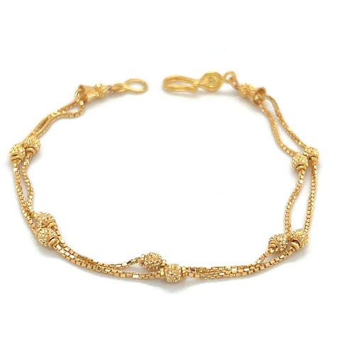 22K Gold Double Layered Bead Bracelet