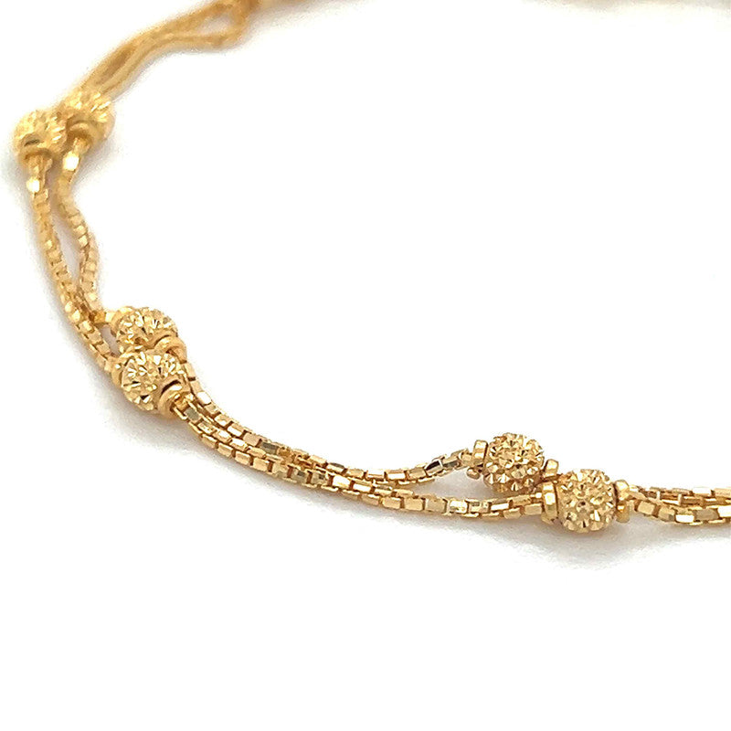 22K Gold Double Layered Bead Bracelet