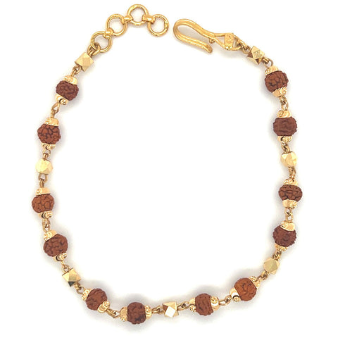 22K Gold Lightweight Golde Cap Rudraksha Bracelet