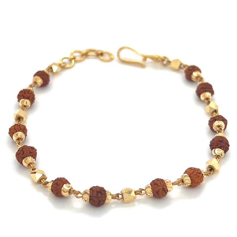 22K Gold Lightweight Golde Cap Rudraksha Bracelet