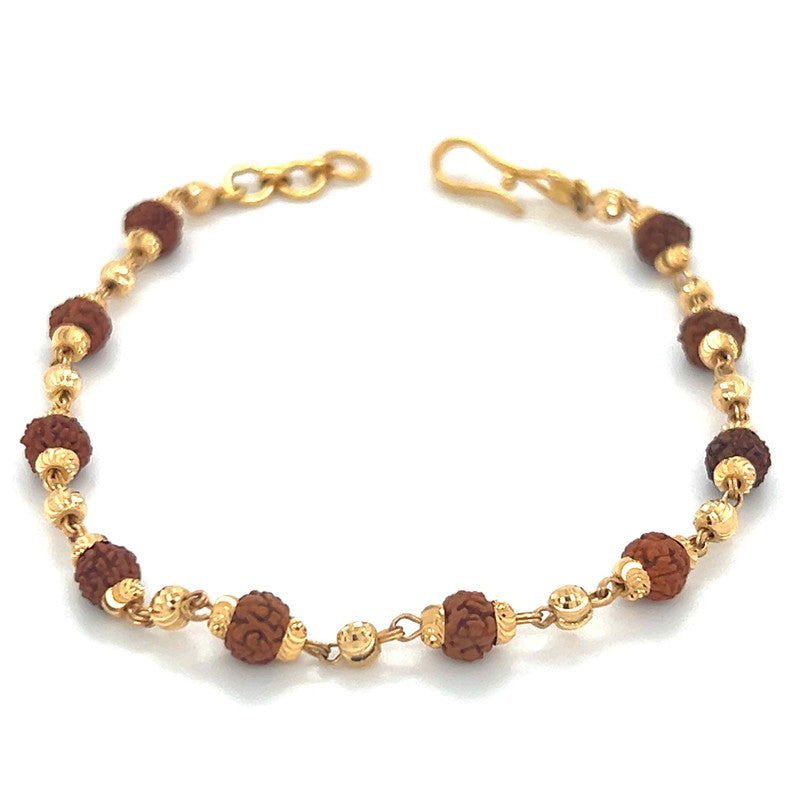 22K Gold Lightweight Rudraksha Beads Bracelet