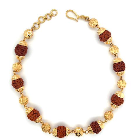 22K Gold Bold Rudraksha Beads Bracelet