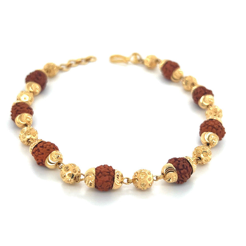 22K Gold Bold Rudraksha Beads Bracelet